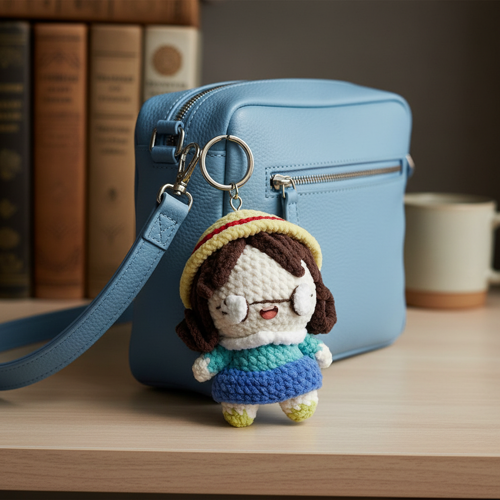 Happy-Go-Lucky Girl — Somehow, Everything Is Fine ☀️🌈 | Handmade Crochet Keychain