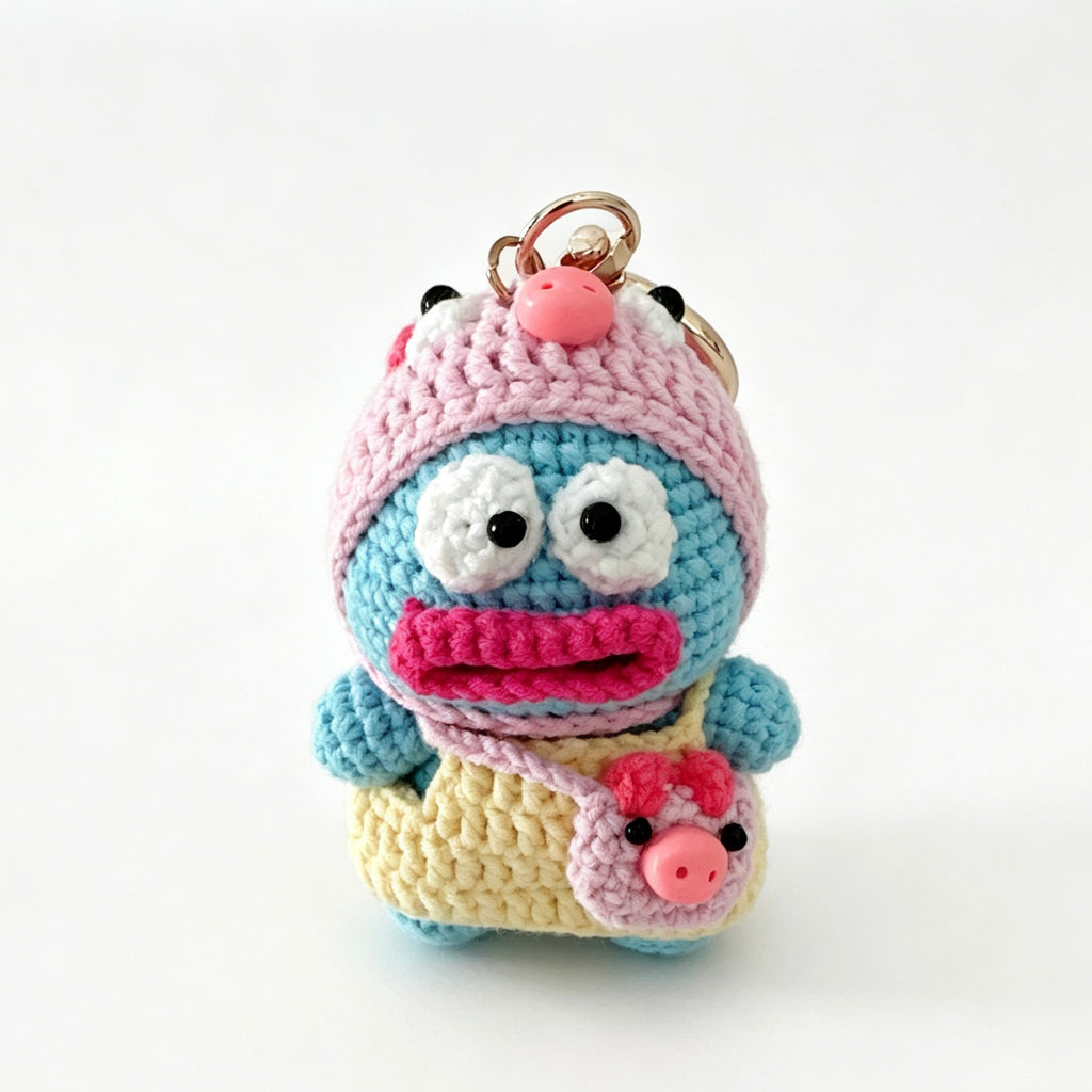 Froggy Monster Amigurumi Charm — Handmade Crochet Keychain Doll