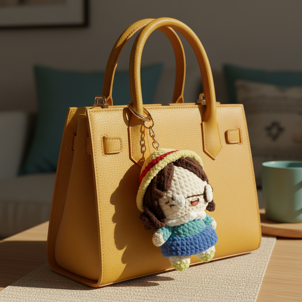 Happy-Go-Lucky Girl — Somehow, Everything Is Fine ☀️🌈 | Handmade Crochet Keychain