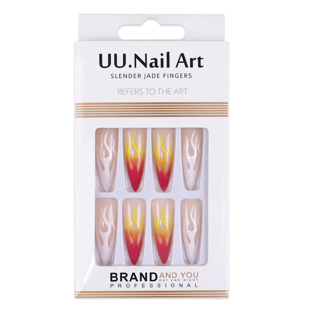 European Style Extended Press On Nails - 24 Pieces Long Fake Nails