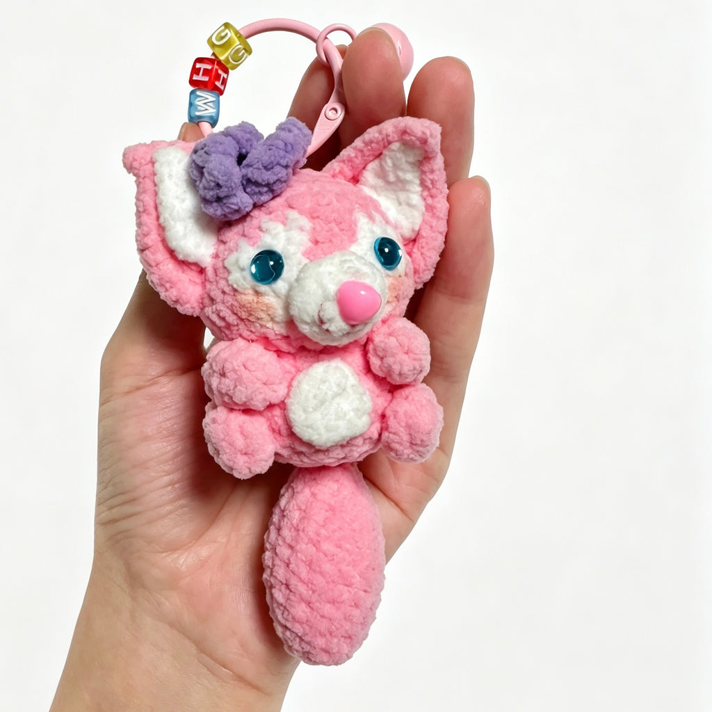 Sweet Floral Pink Fox Charm — Curious Blossom Explorer 🦊🌸