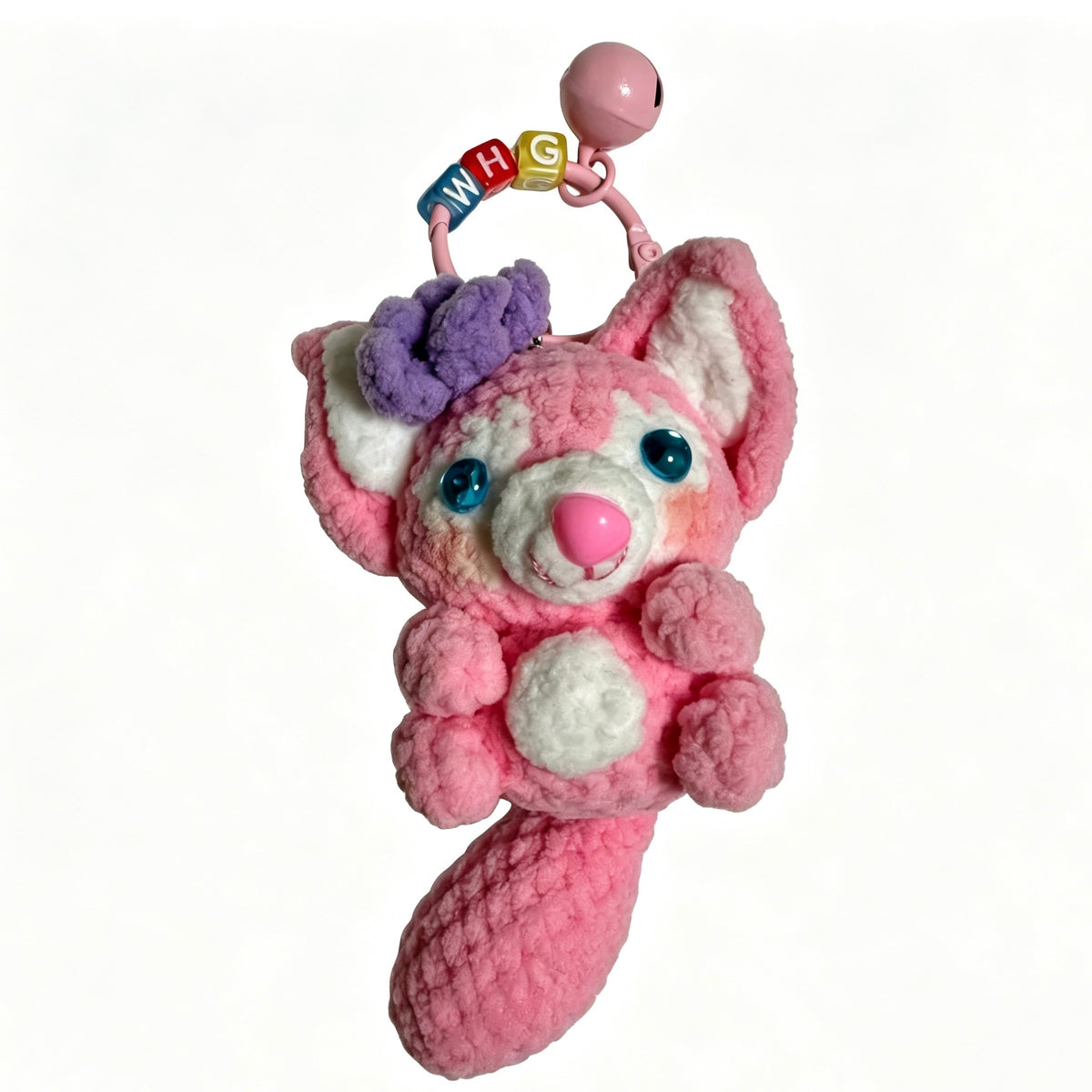 Sweet Floral Pink Fox Charm — Curious Blossom Explorer 🦊🌸
