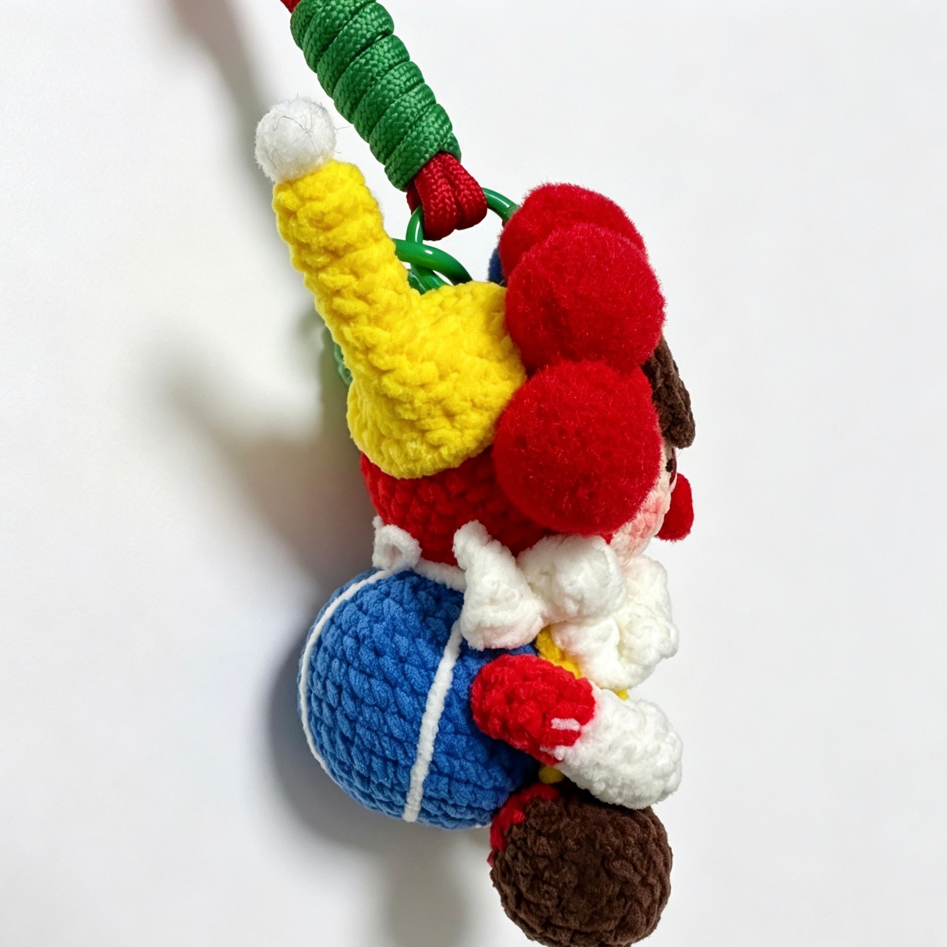 Clown Amigurumi Charm — Handmade Crochet Keychain Doll