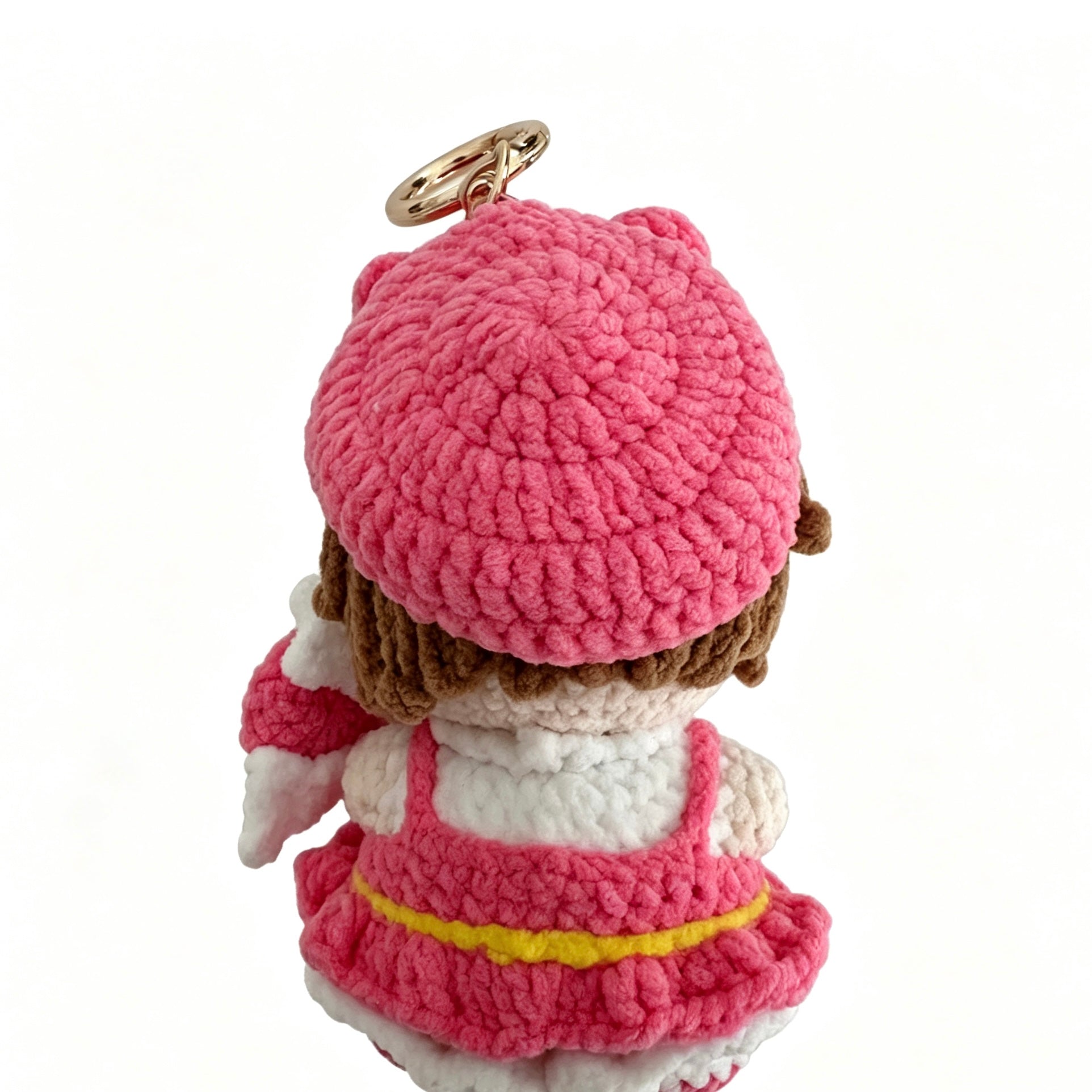 Sweet Bow Girl Crochet Doll Amigurumi Charm | Keychain & Bag Pendant