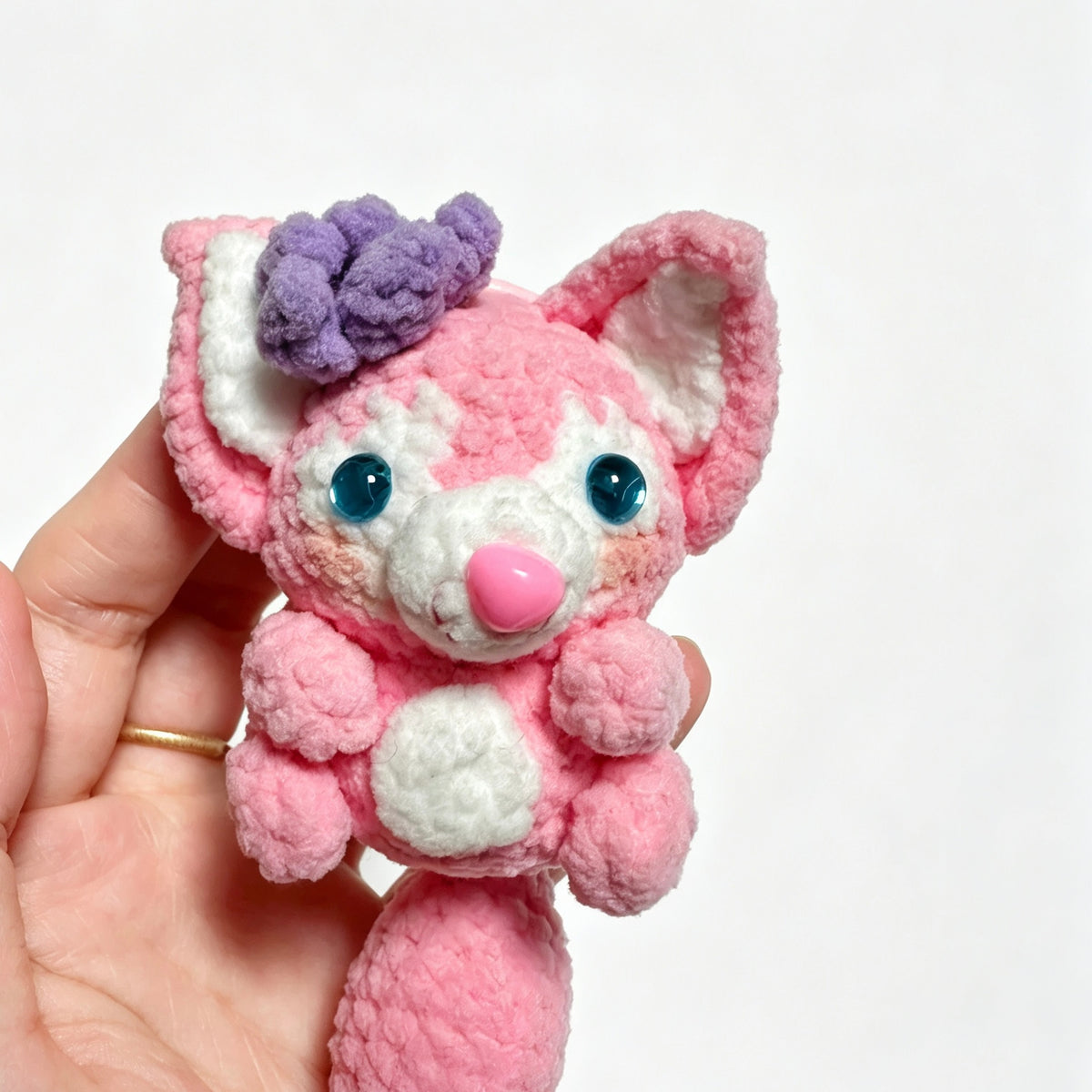 Sweet Floral Pink Fox Charm — Curious Blossom Explorer 🦊🌸