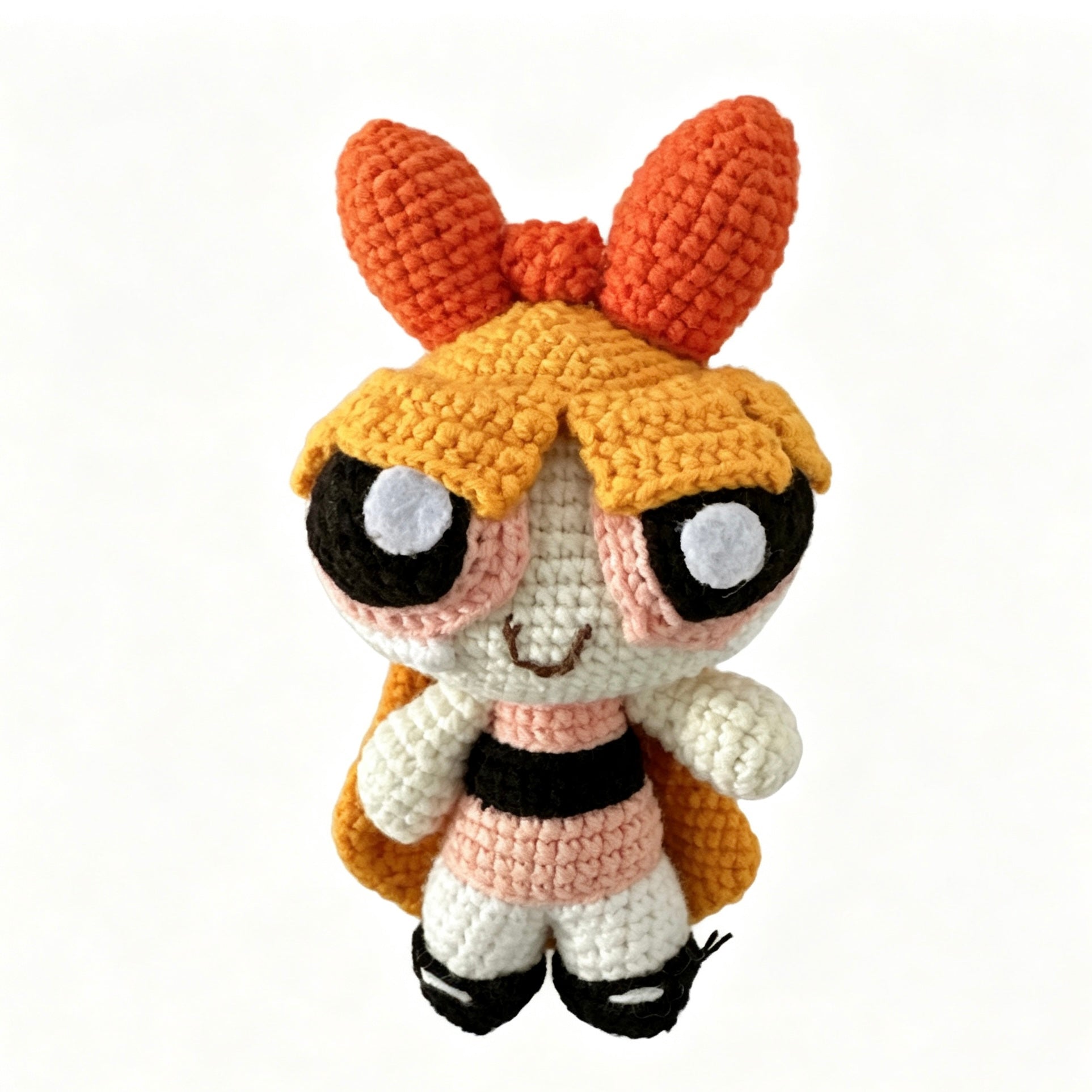 Super Bow Girl Amigurumi Doll — Handmade Crochet Keychain
