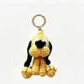 Yellow Dog Amigurumi Charm — Handmade Crochet Keychain Doll