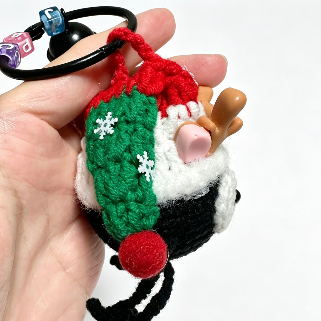 Christmas Reindeer Soot Sprite Charm — Holiday Bell Keychain 🖤🎄