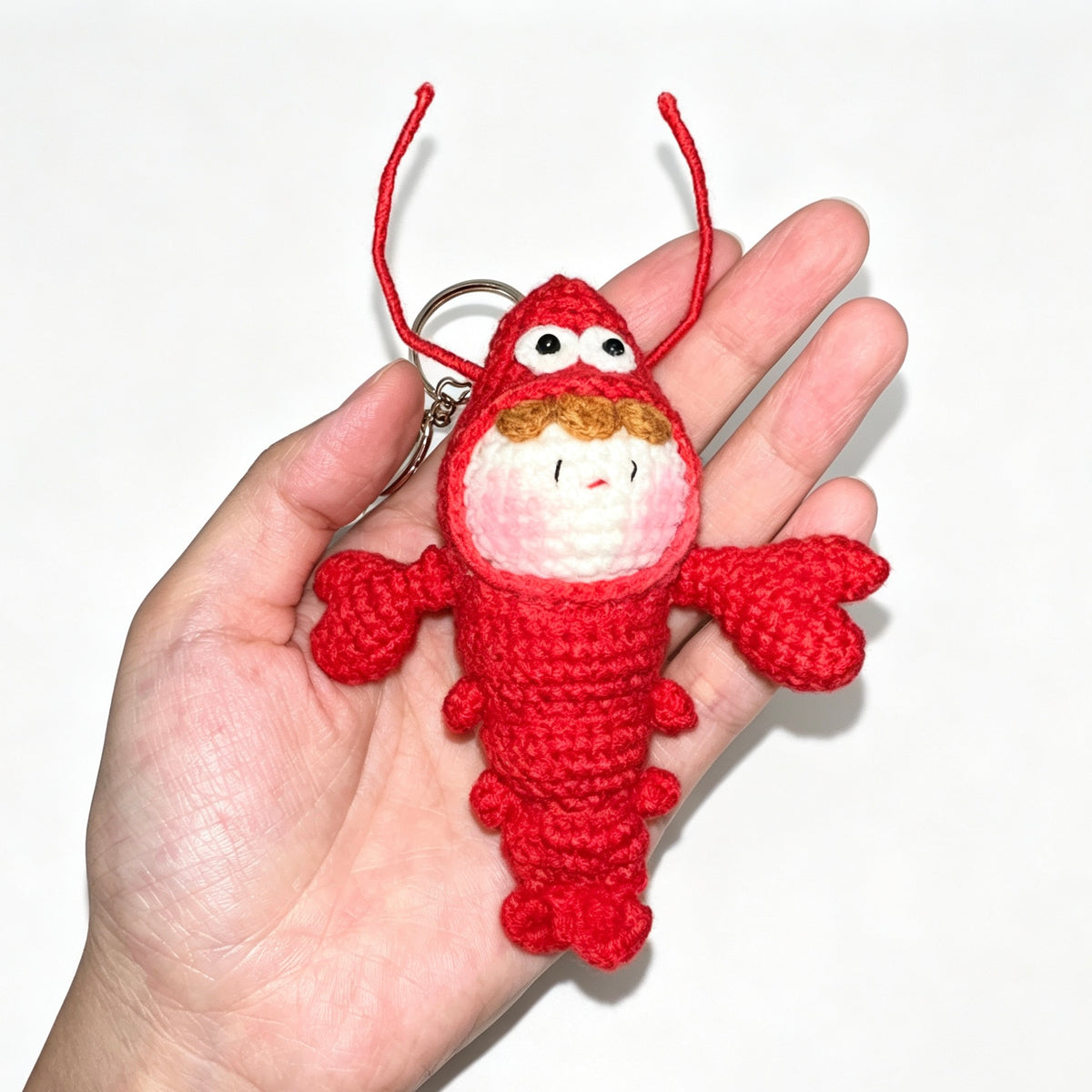 Quirky Red Lobster Baby Charm — Handmade Crochet Keychain 🦞❤️
