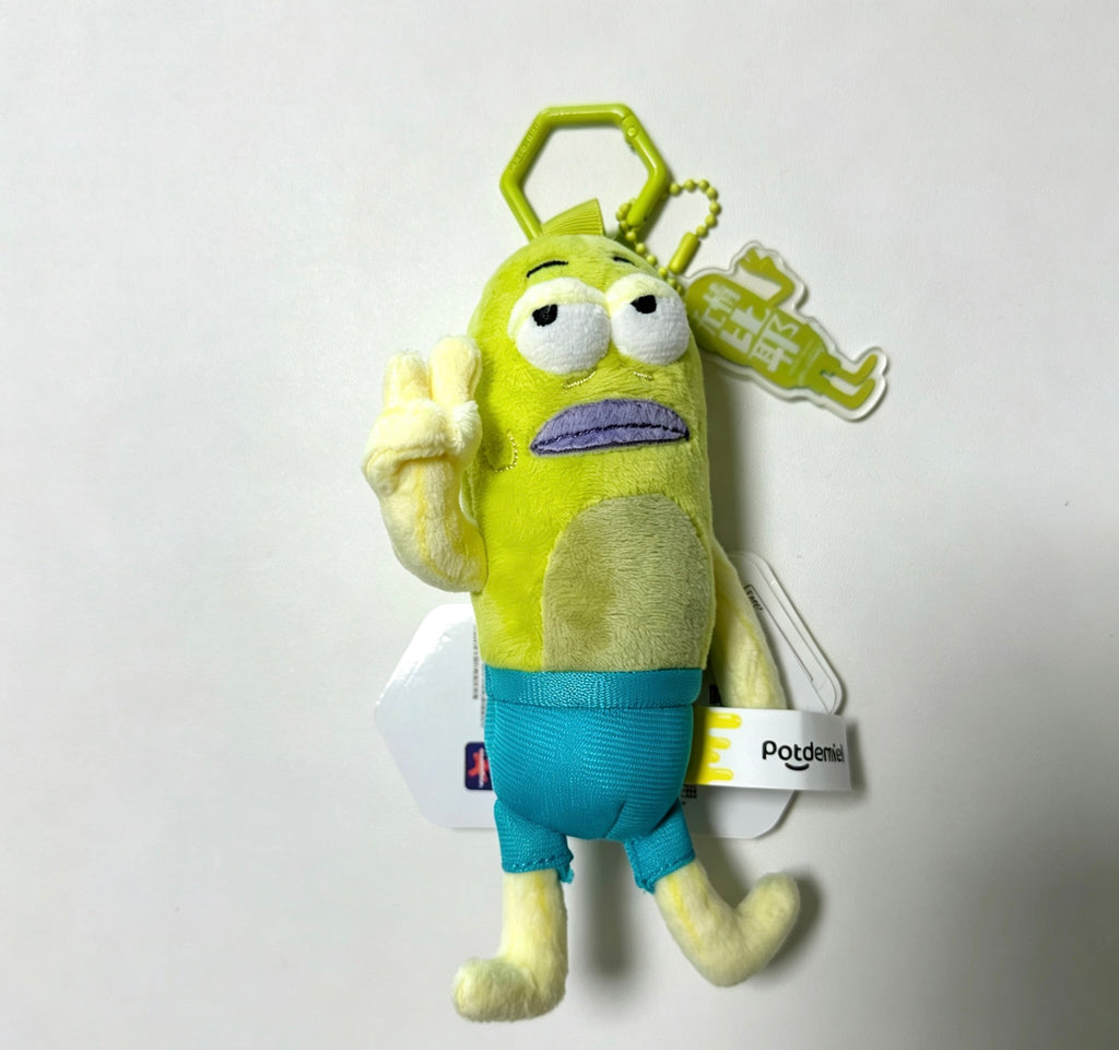 Deadpan Peace Sign Fish — Funny Meme Plush Doll Keychain ✌️🐟