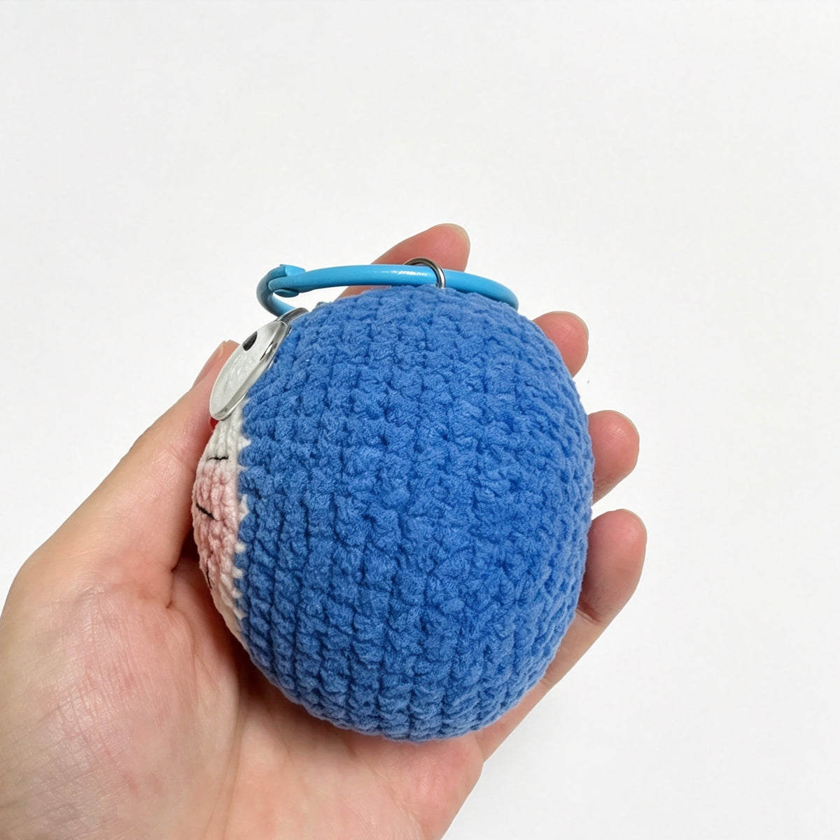 Cheerful Blue Cat Ball Charm — Jingle Bell & Ring Clip 🐱🔔