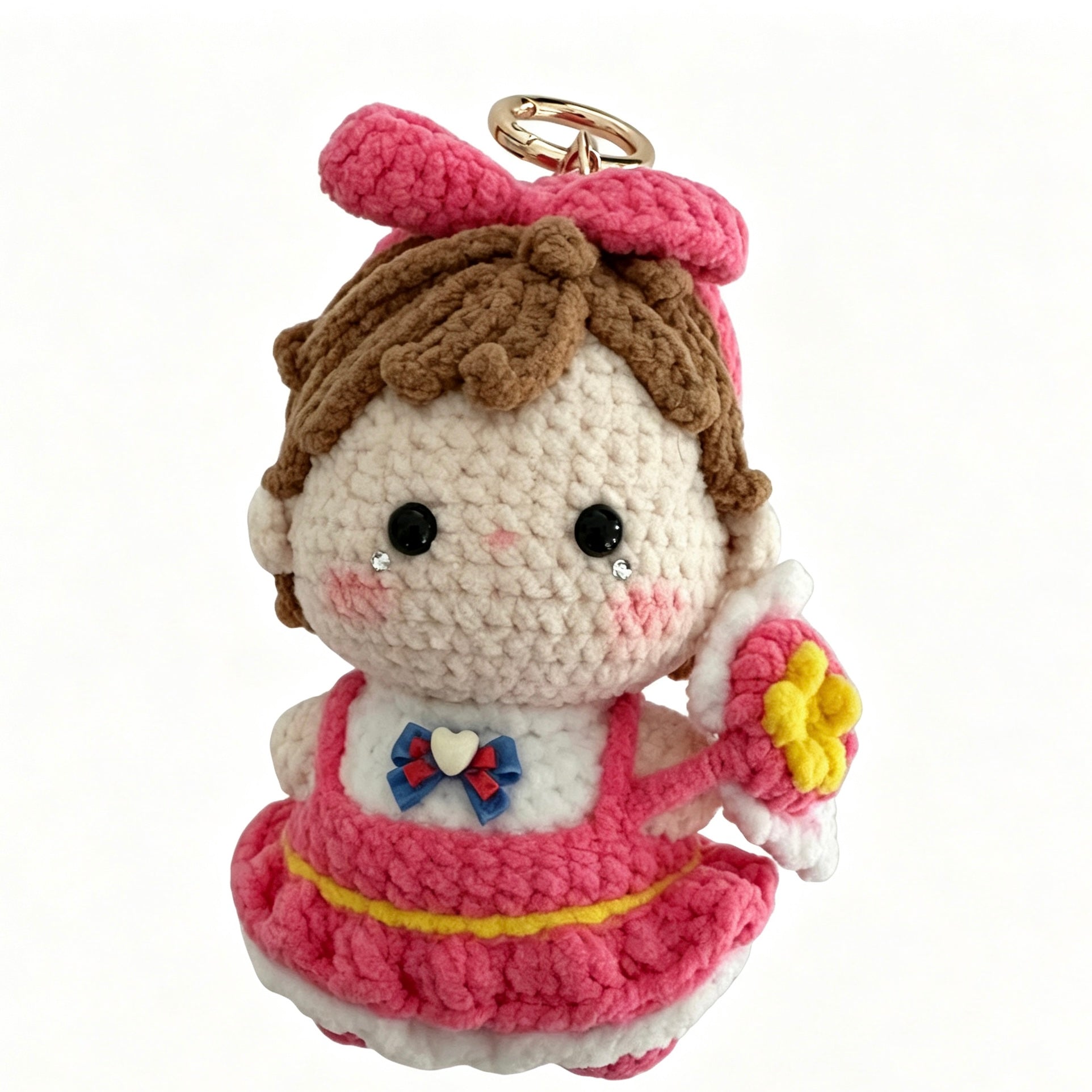 Sweet Bow Girl Crochet Doll Amigurumi Charm | Keychain & Bag Pendant