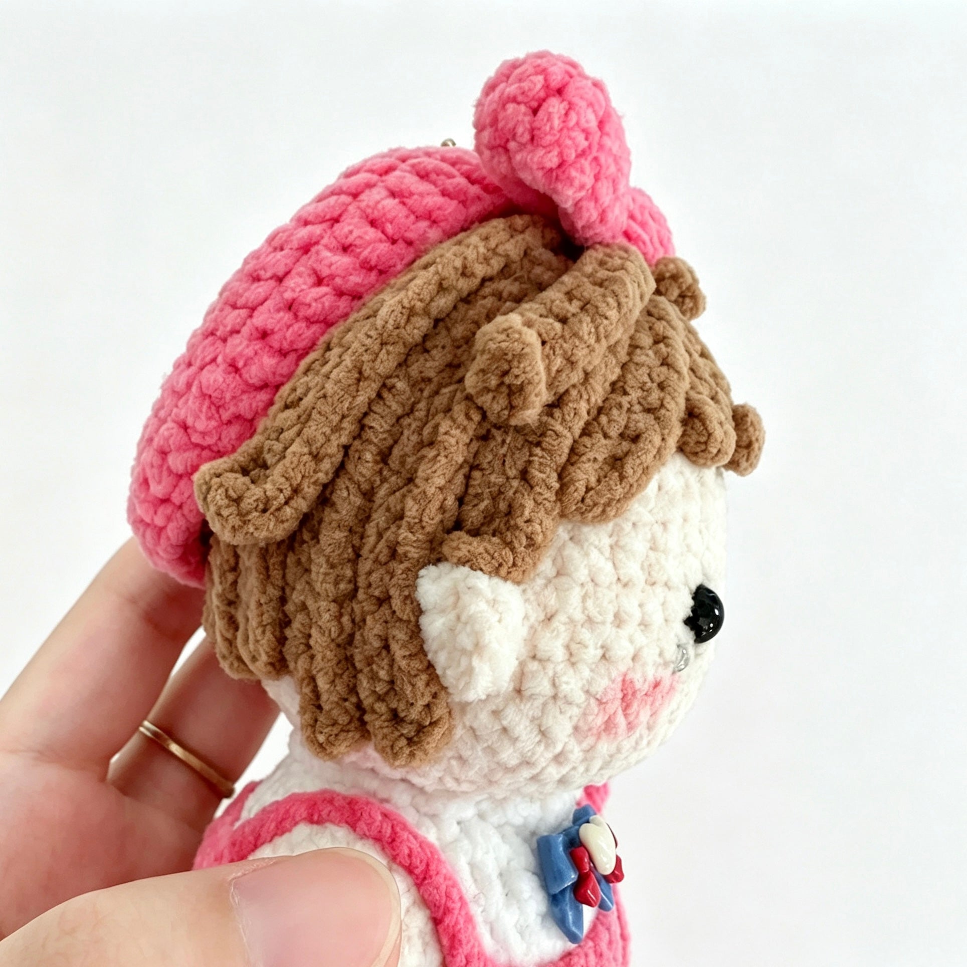 Sweet Bow Girl Crochet Doll Amigurumi Charm | Keychain & Bag Pendant