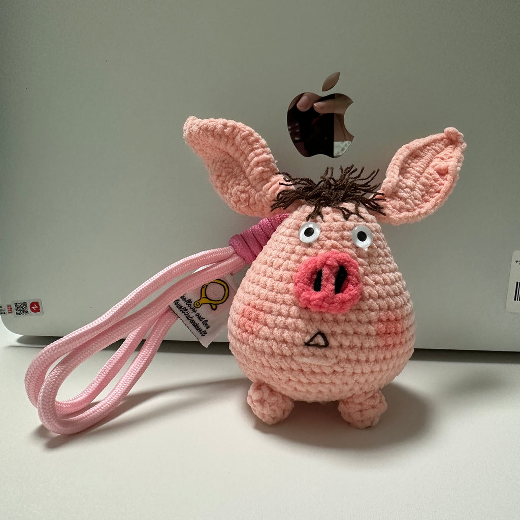 Taiyi’s Pig Amigurumi Charm — Handmade Crochet Keychain Doll