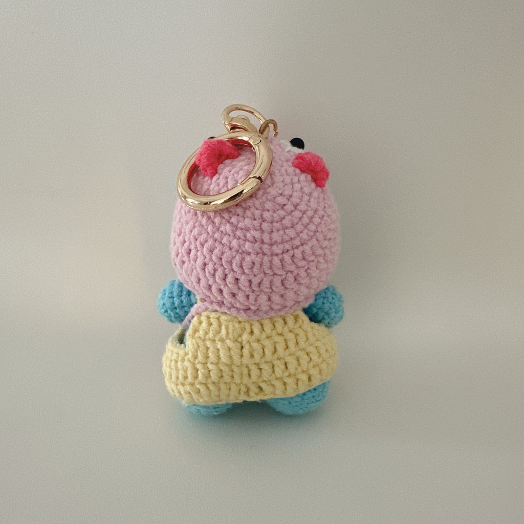 Froggy Monster Amigurumi Charm — Handmade Crochet Keychain Doll