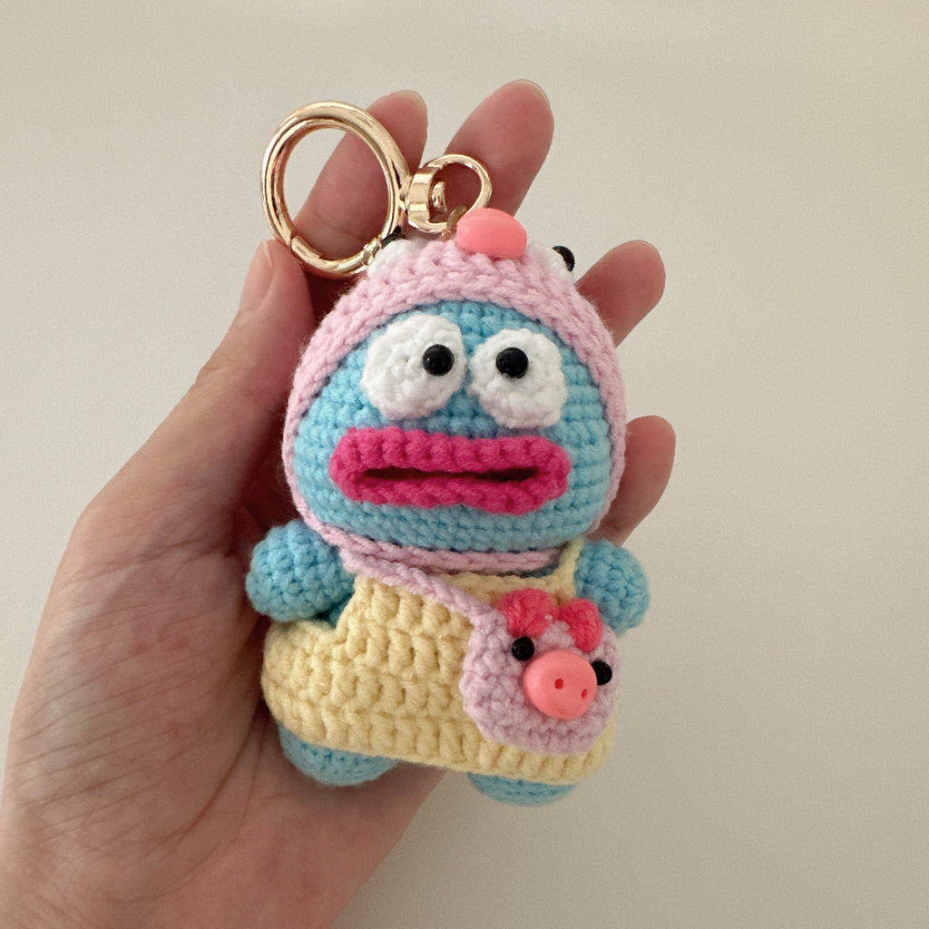Froggy Monster Amigurumi Charm — Handmade Crochet Keychain Doll