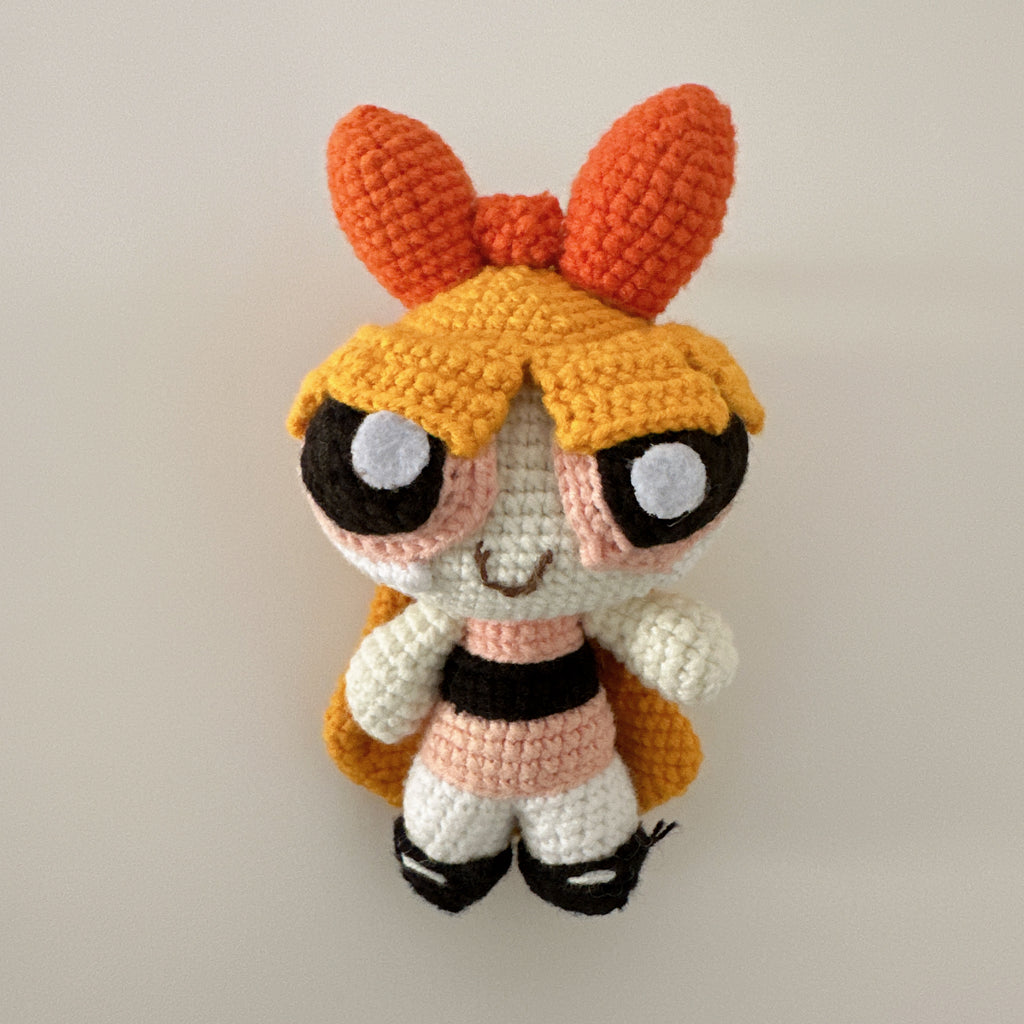 Super Bow Girl Amigurumi Doll — Handmade Crochet Keychain