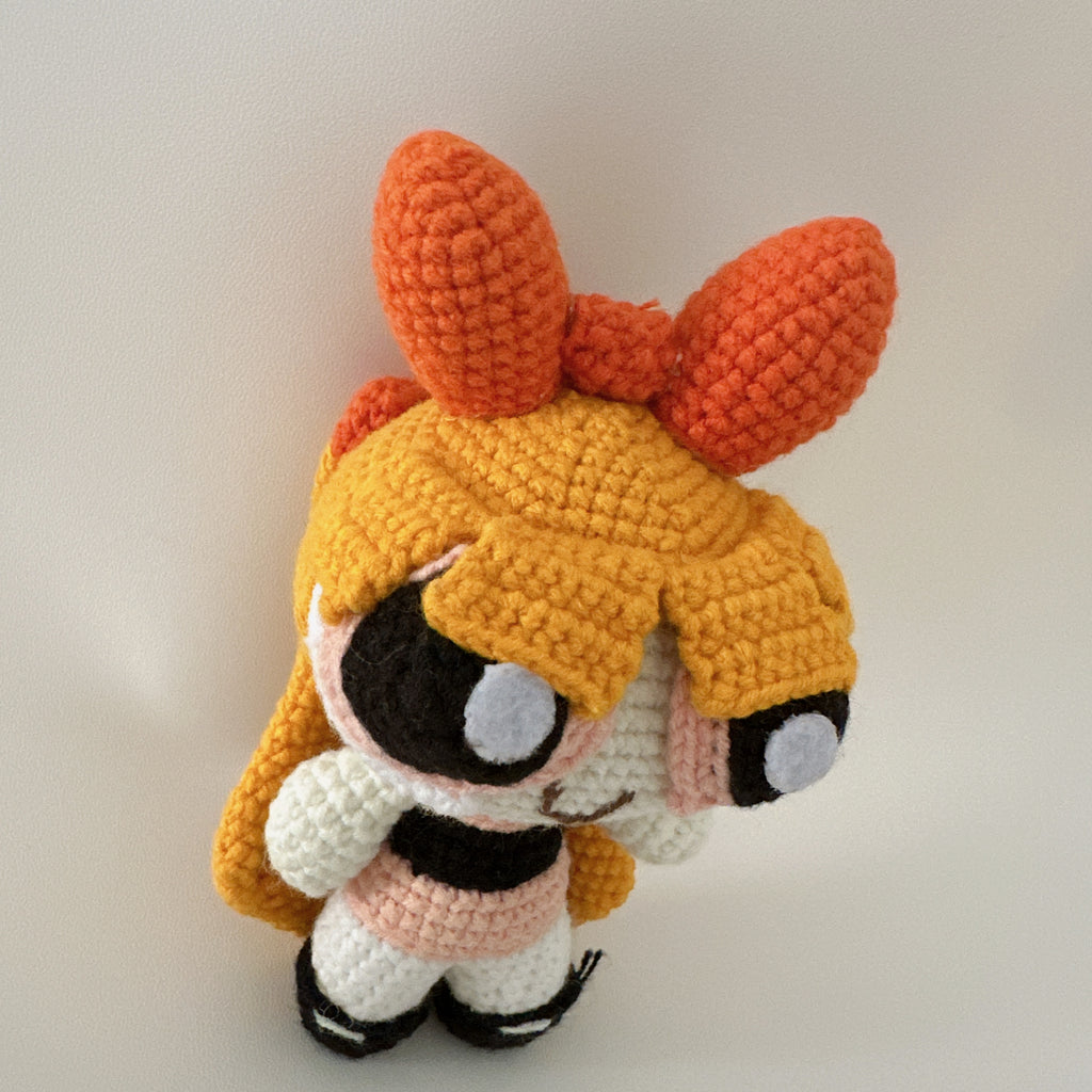 Super Bow Girl Amigurumi Doll — Handmade Crochet Keychain