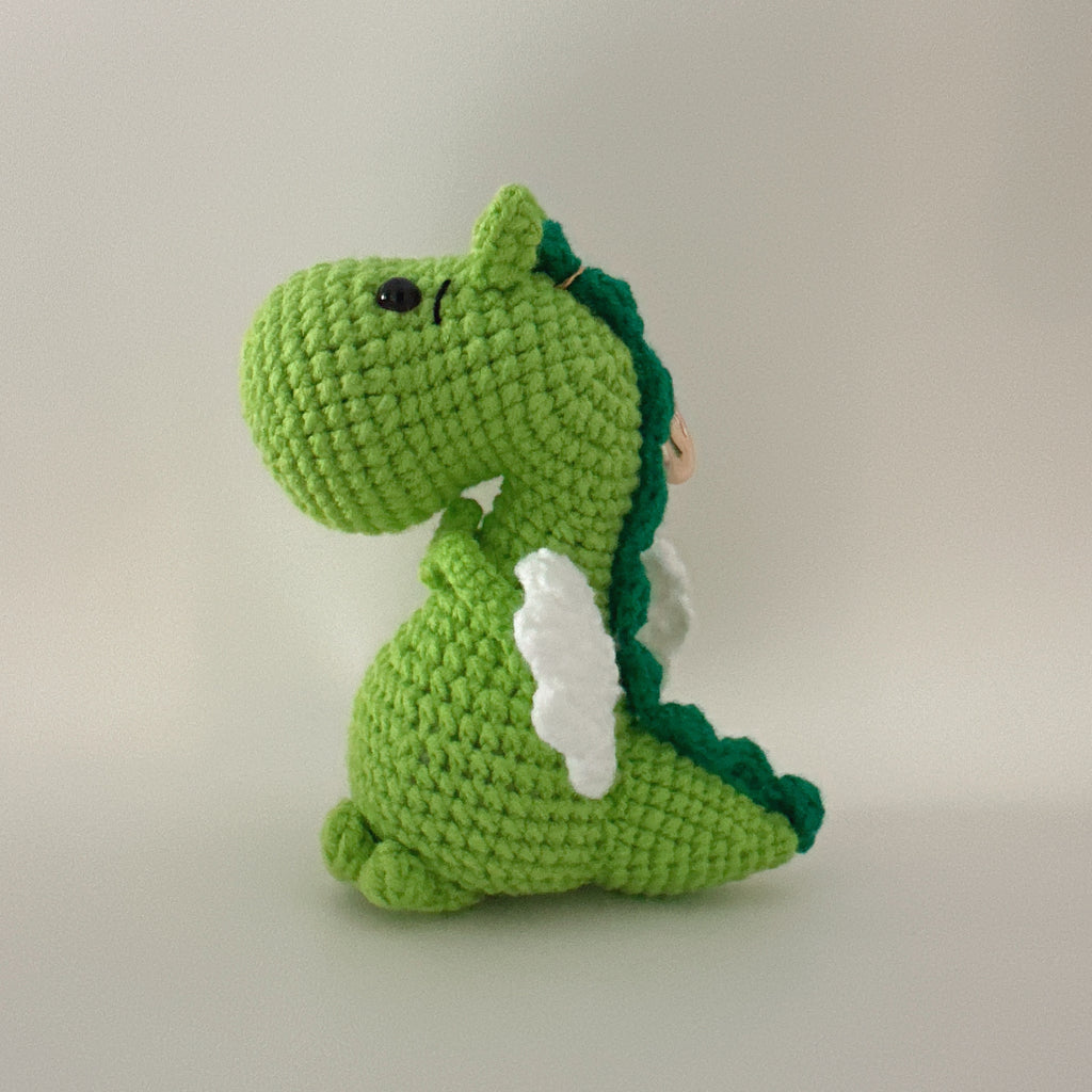 Lucky Dragon Amigurumi Charm — Handmade Crochet Keychain Doll