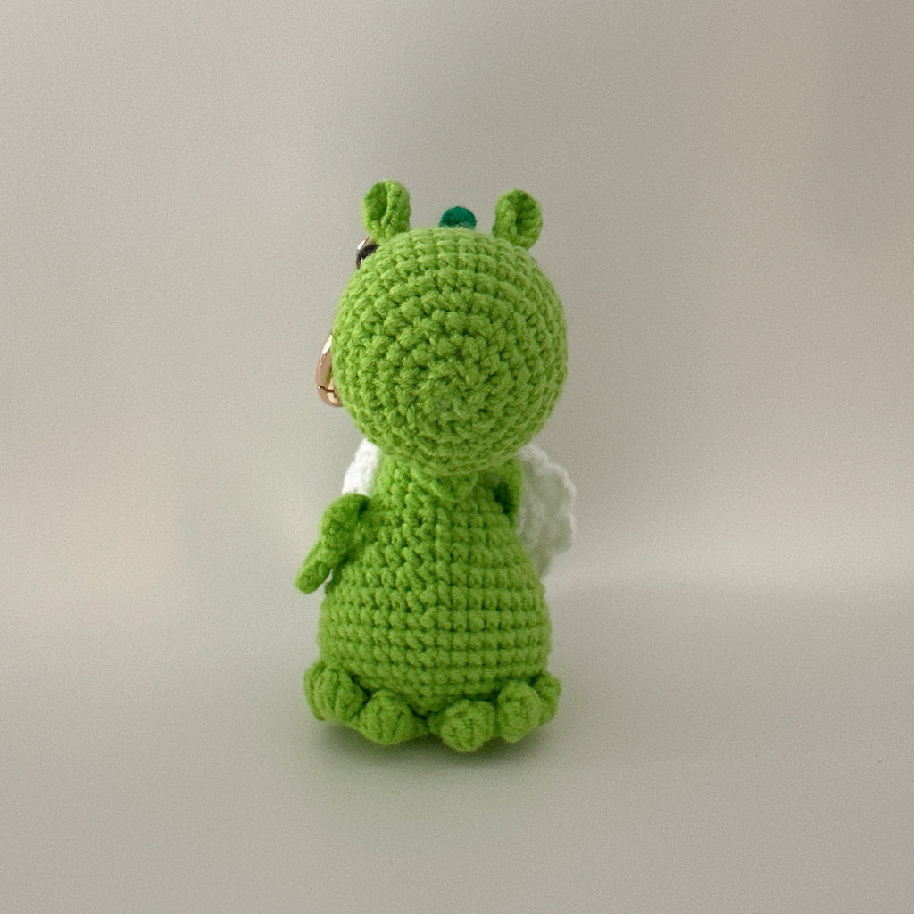 Lucky Dragon Amigurumi Charm — Handmade Crochet Keychain Doll