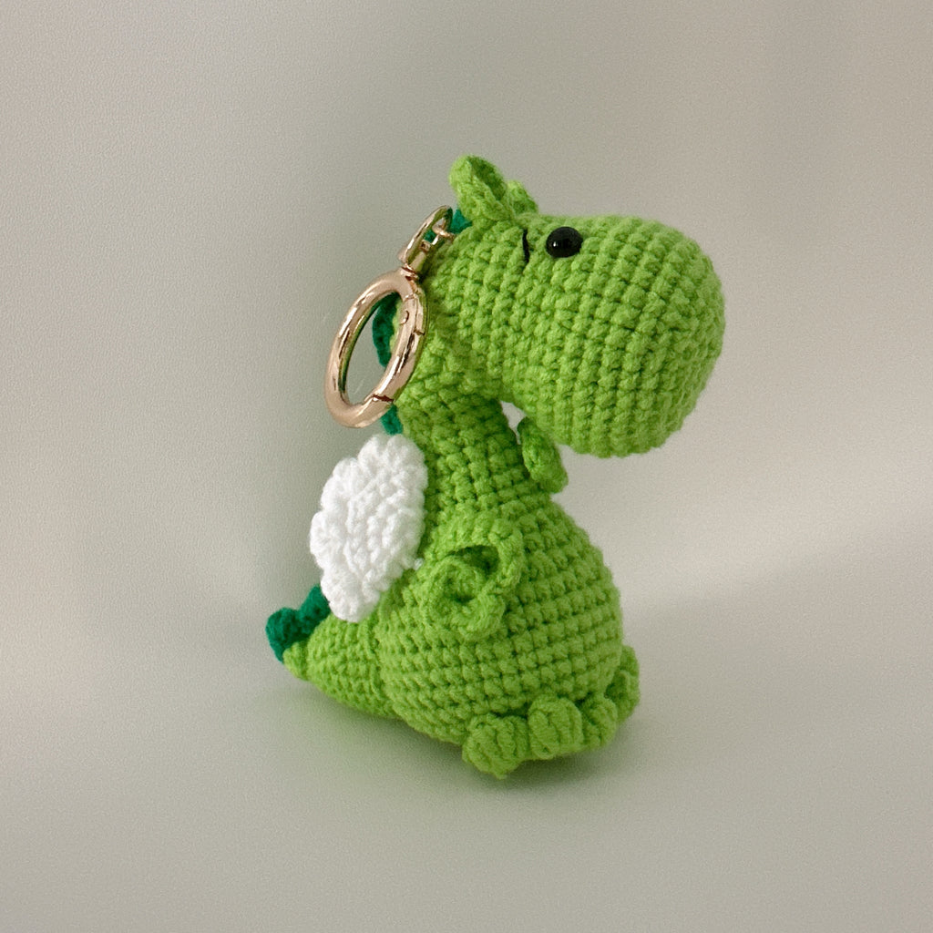 Lucky Dragon Amigurumi Charm — Handmade Crochet Keychain Doll