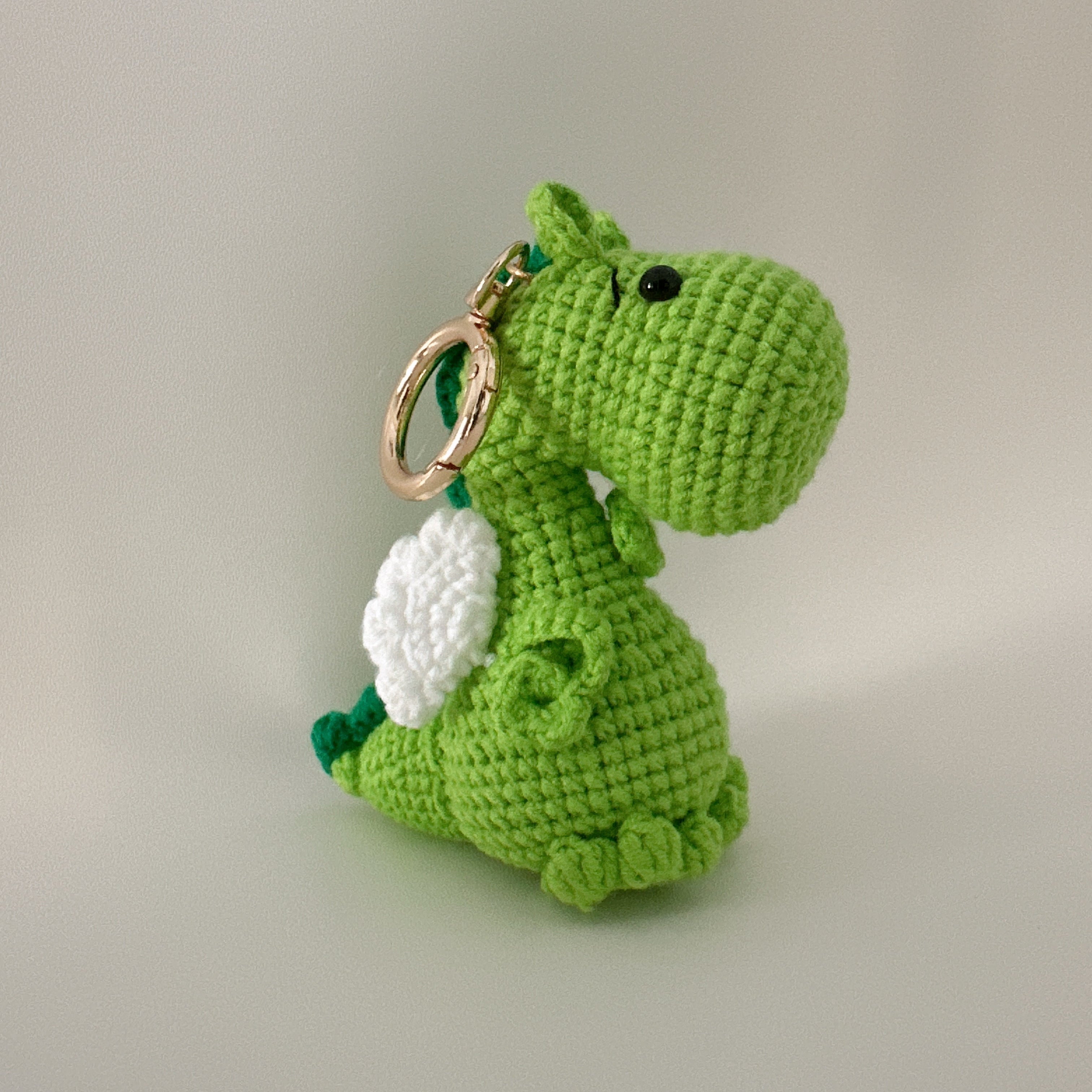 Lucky Dragon Amigurumi Charm — Handmade Crochet Keychain Doll