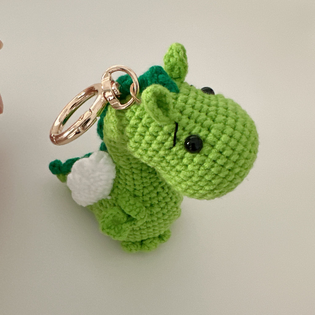 Lucky Dragon Amigurumi Charm — Handmade Crochet Keychain Doll