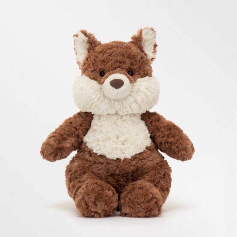 Chubby Cheeks Fox Plush —  Rosette Fur Stuffed Animal 🦊🍂