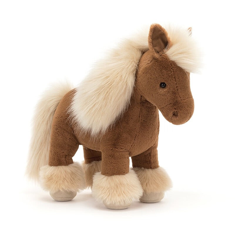 Toffee Shetland Pony Plush —  Fluffy Mane Standing Horse Toy 🐴✨