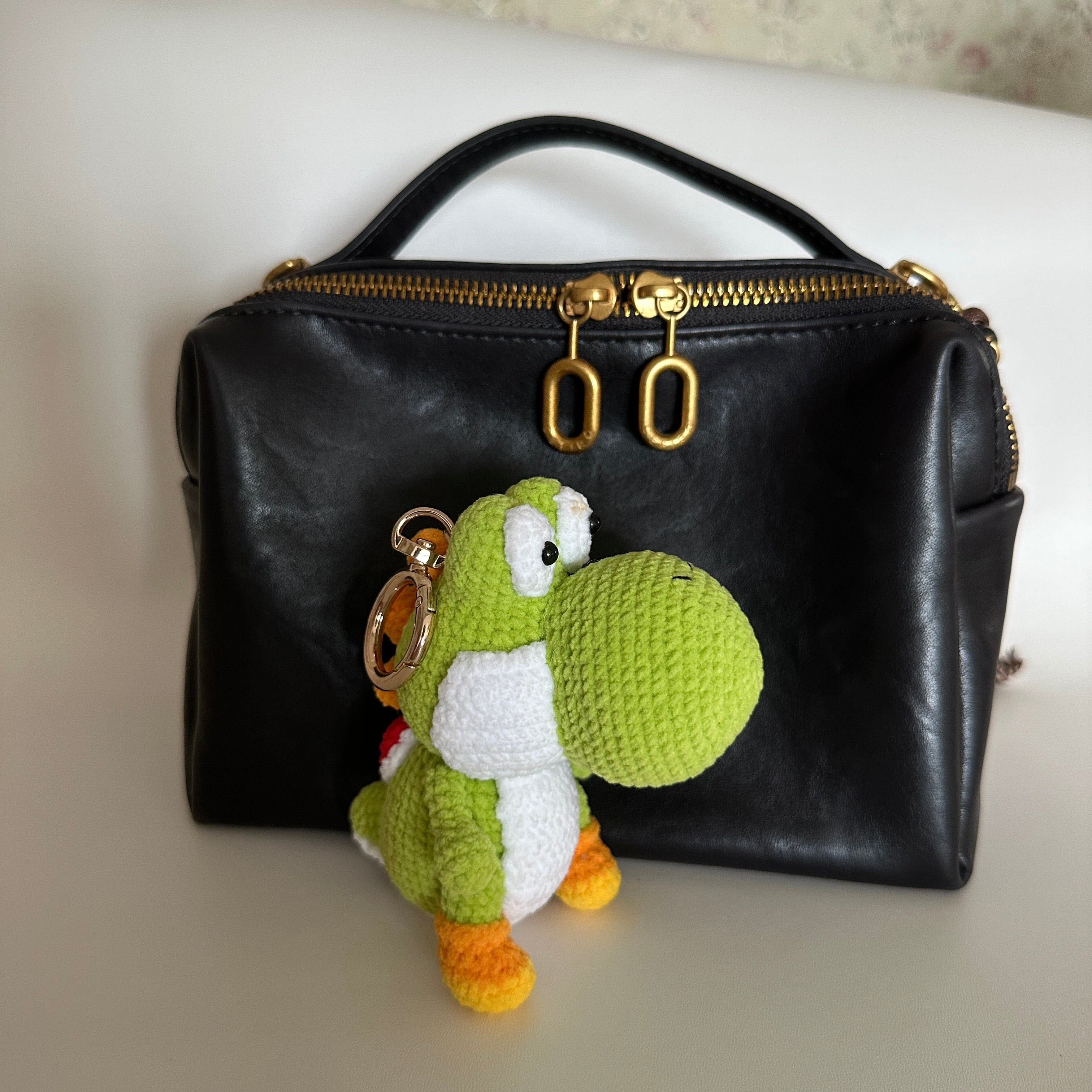 Handmade Crochet Green Dinosaur Amigurumi Charm