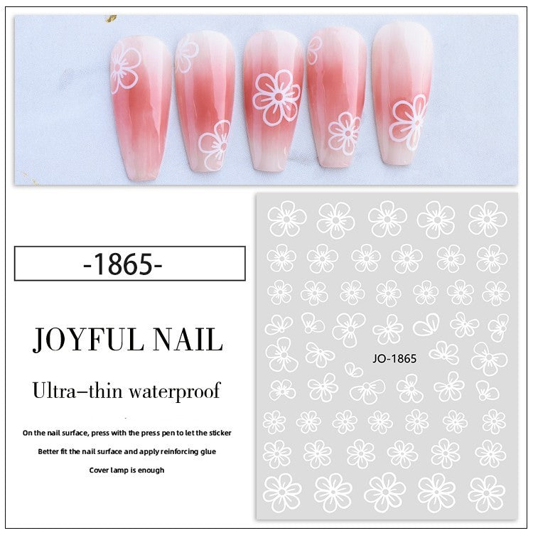Camellia 5d Relief Nail Sticker Stereo Ornament