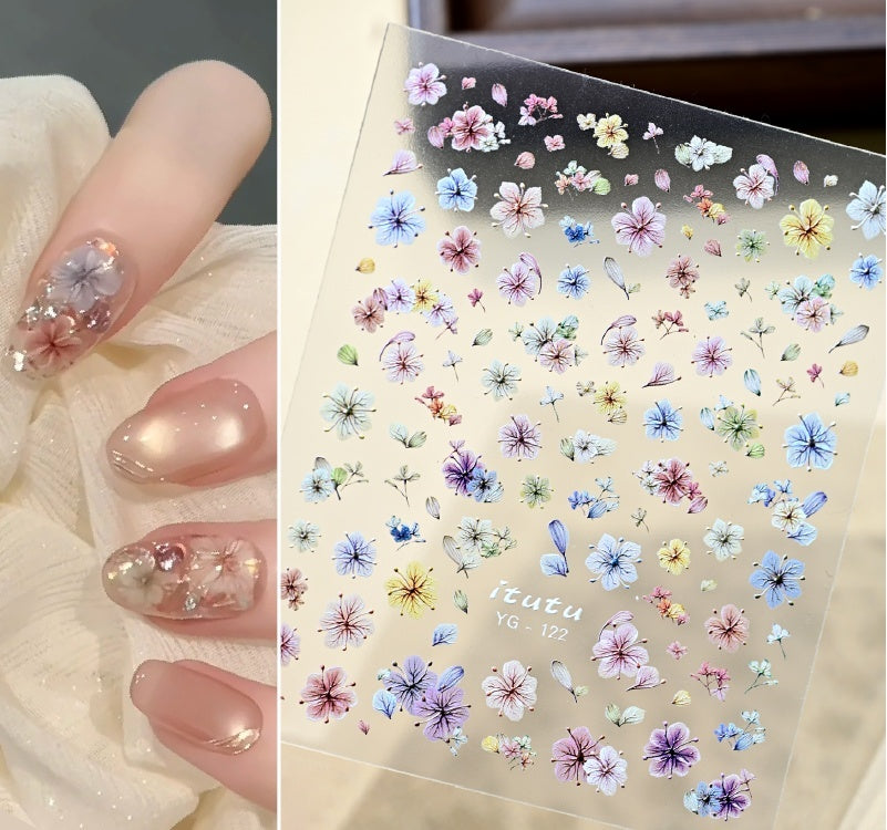 Camellia 5d Relief Nail Sticker Stereo Ornament