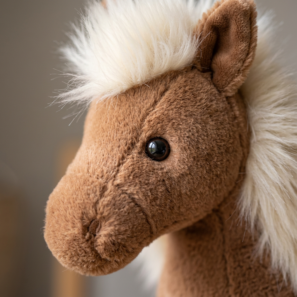 Toffee Shetland Pony Plush —  Fluffy Mane Standing Horse Toy 🐴✨