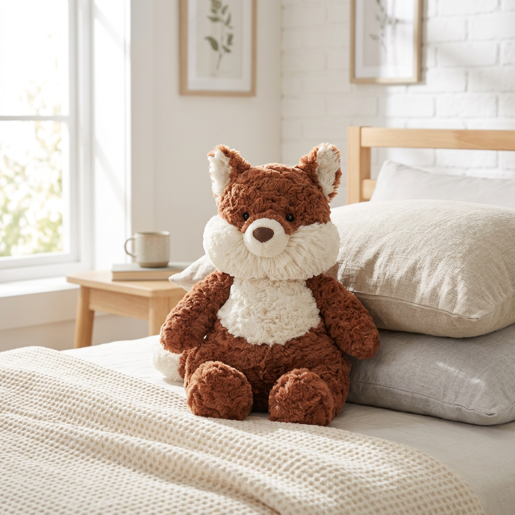 Chubby Cheeks Fox Plush —  Rosette Fur Stuffed Animal 🦊🍂