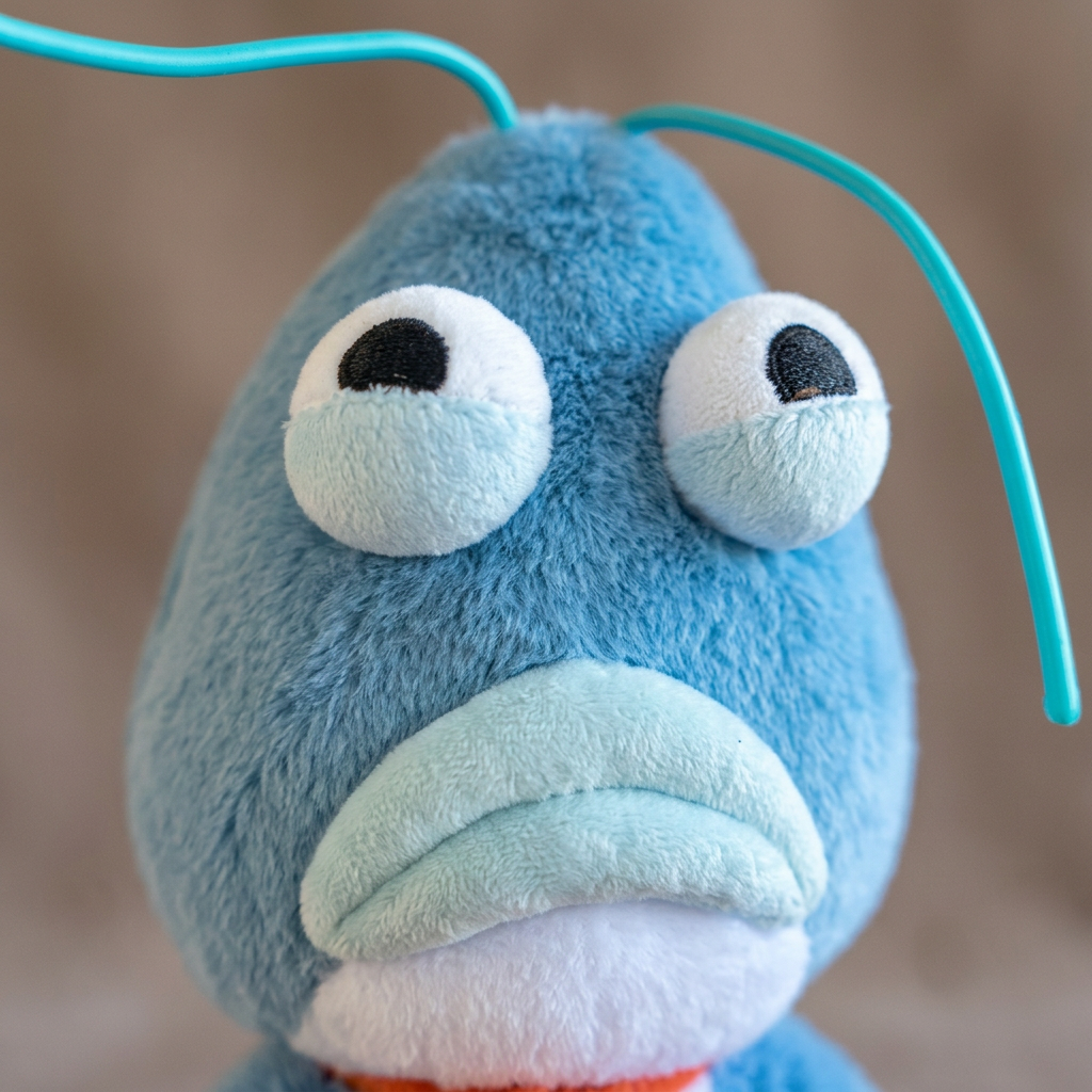 Quirky Blue Alien Monster Plush —  Deadpan Critter Toy 👽💙