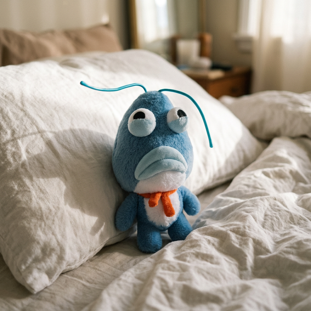 Quirky Blue Alien Monster Plush —  Deadpan Critter Toy 👽💙