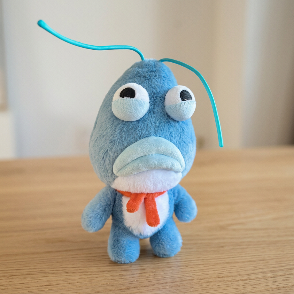 Quirky Blue Alien Monster Plush —  Deadpan Critter Toy 👽💙