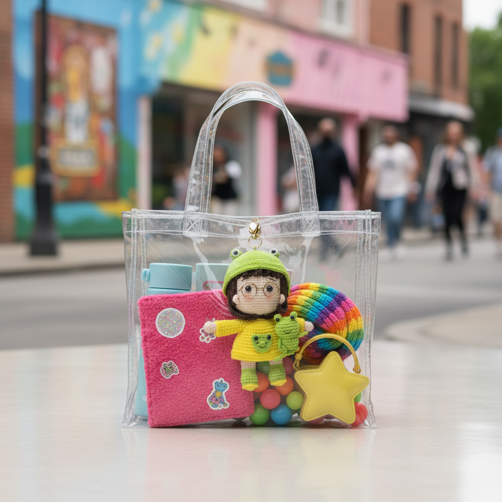 Rainy Day Girl — Raincoat On, Adventure Ready ☔🐸 | Handmade Crochet Keychain